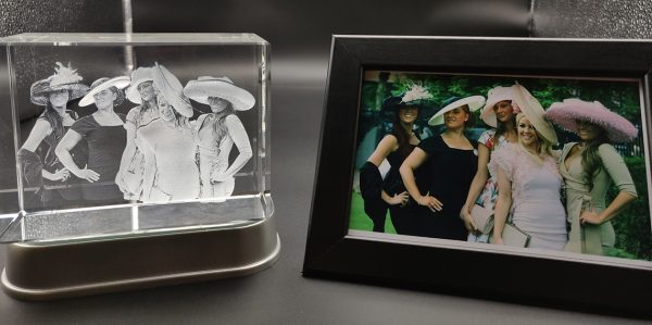 Ladies Day Out Photo engraved inside a crystal